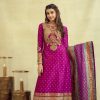 Magenta Straight Kurta Set With Dupatta
